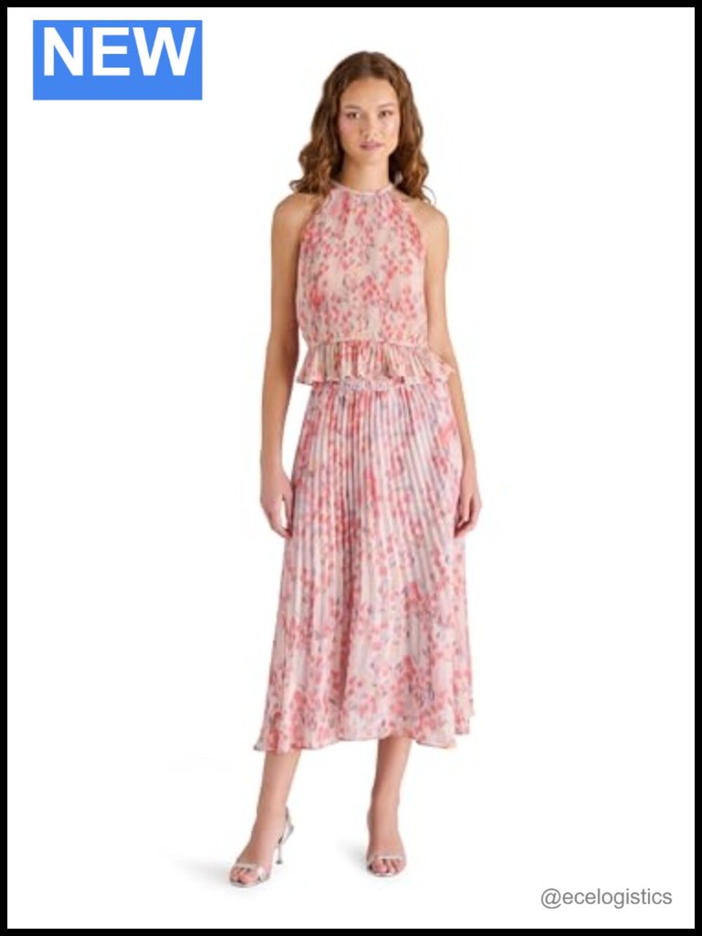Steve Madden Raina Midi Skirt 100% Polyester Chiffon Pull On